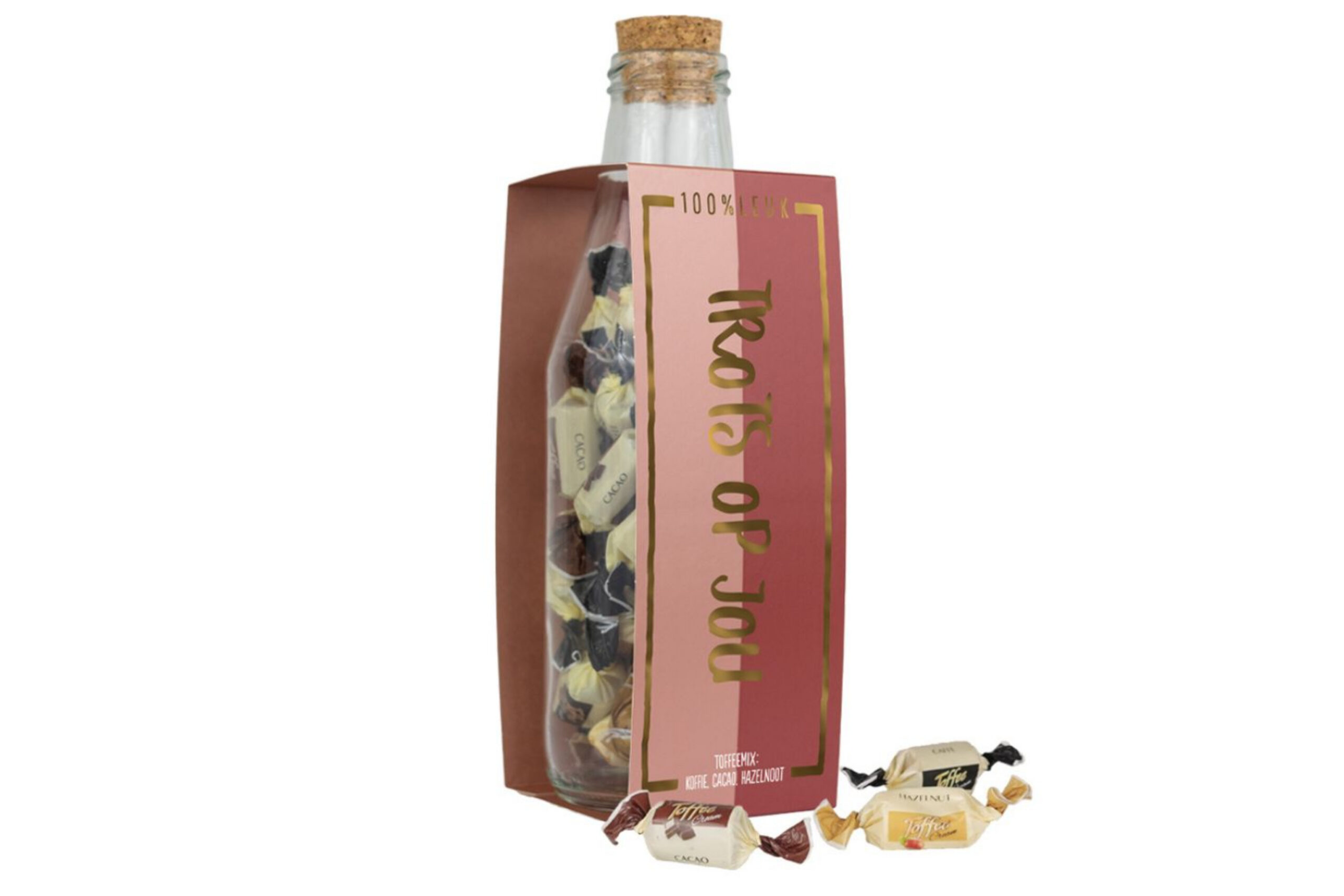 100 % Leuk - Momentenfles met toffees – Trots op jou!